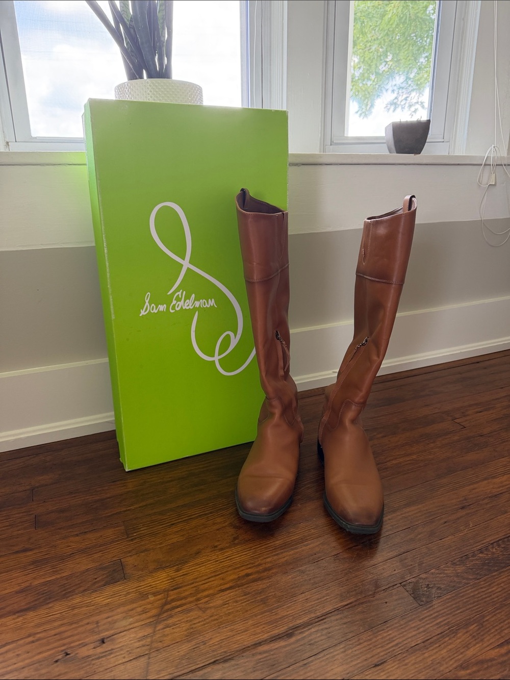 Sam Edelman Chestnut Brown Tall Leather Riding Boots